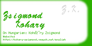 zsigmond kohary business card